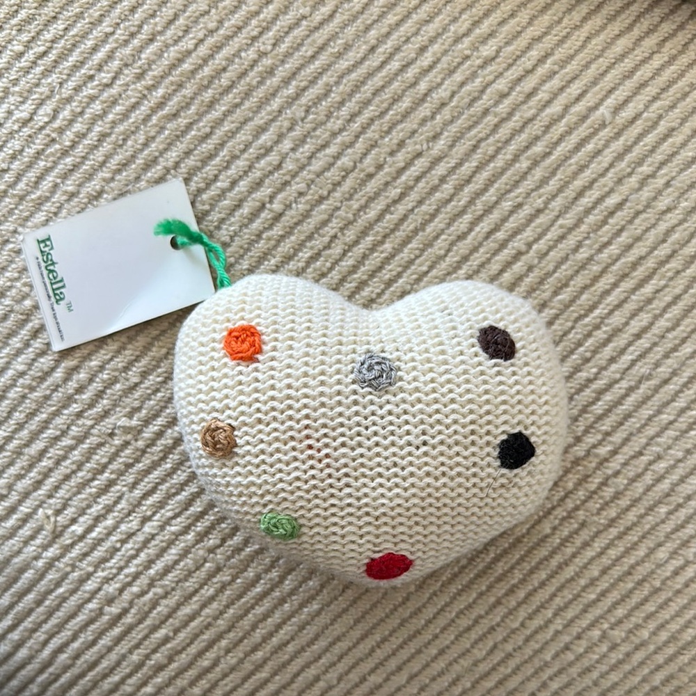 Estella Colorful Heart Knit Toy Rattle